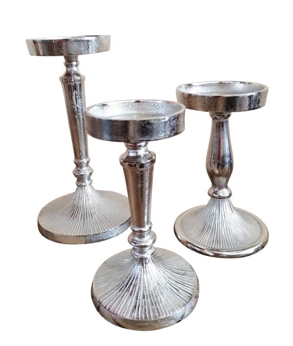 Kerzenständer 3er Set Silber für Stumpenkerzen online kaufen | Michael Noll