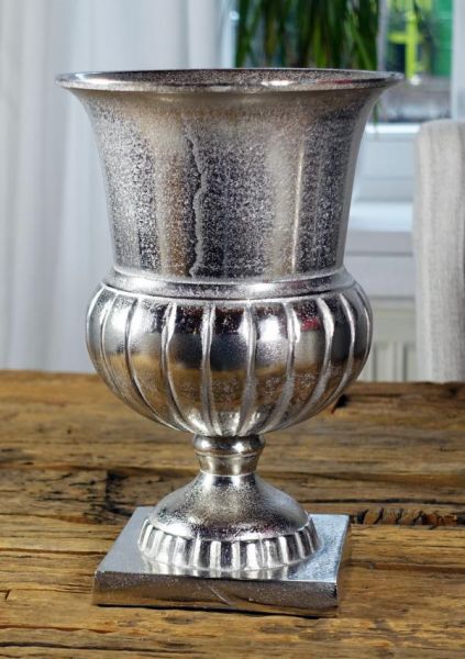 Vase Aluminium Silber H 29 cm