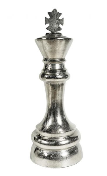 Schachfigur König XXL aus Aluminium in Silber