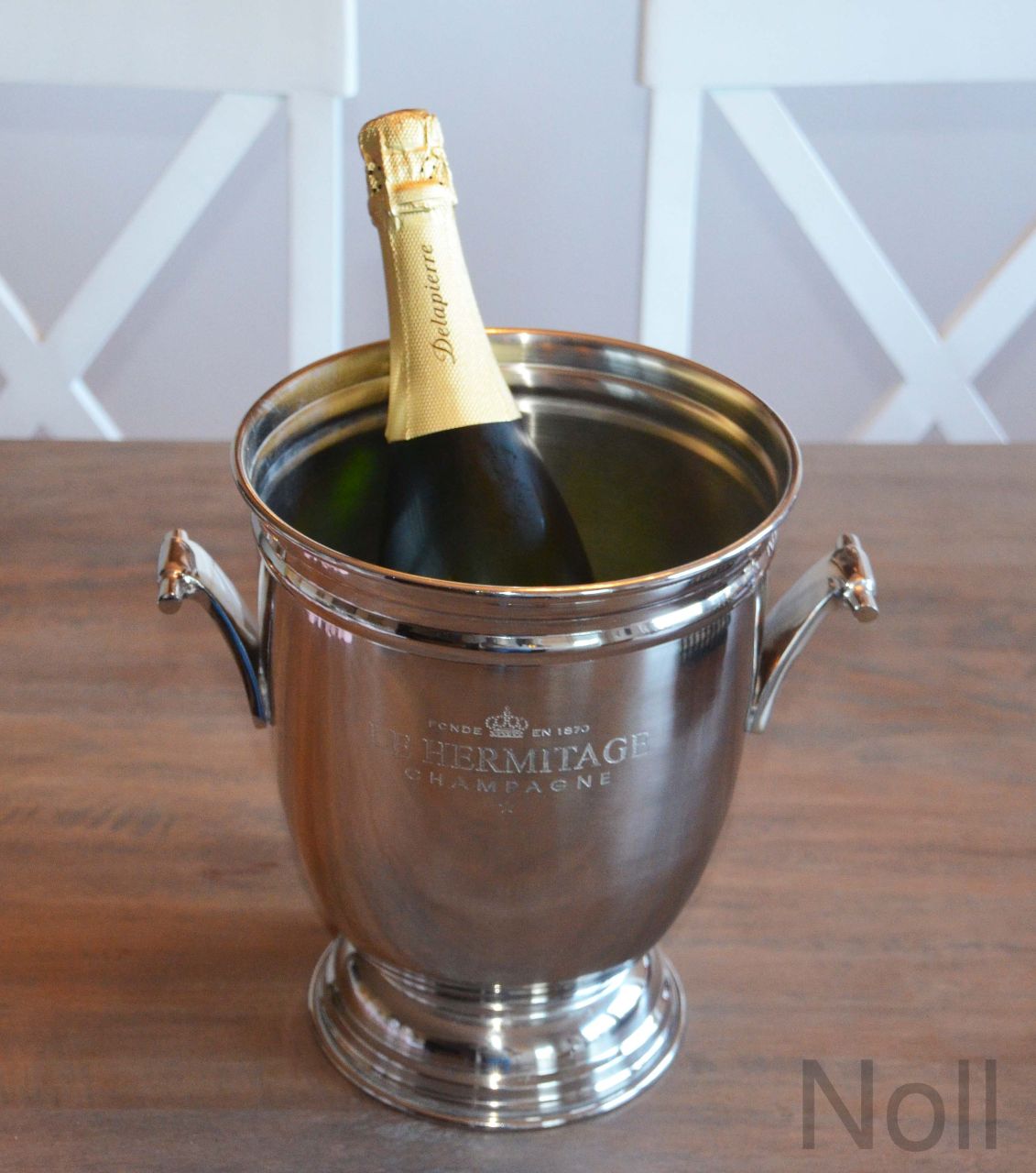 Klassischer Champagner- & Sektkühler Aus Aluminium – Oval, Silber, Elegant